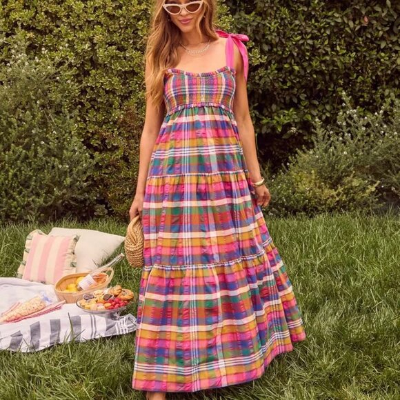 Plaid Tiered Maxi Dress - Picture 2 of 3